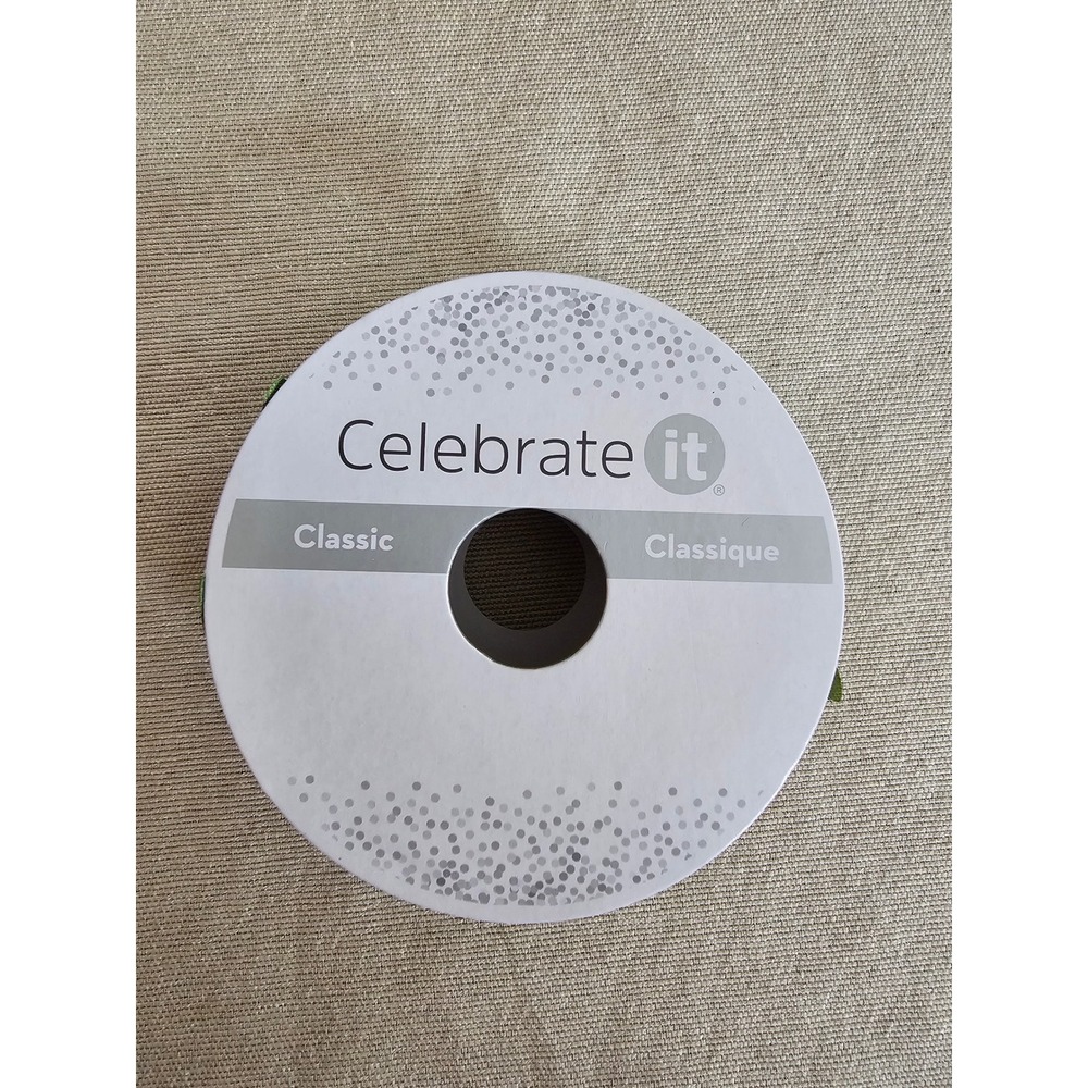 Celebrate It Classic Green Leaf Ribbon Trim 1in x 3yd Polyester 742841